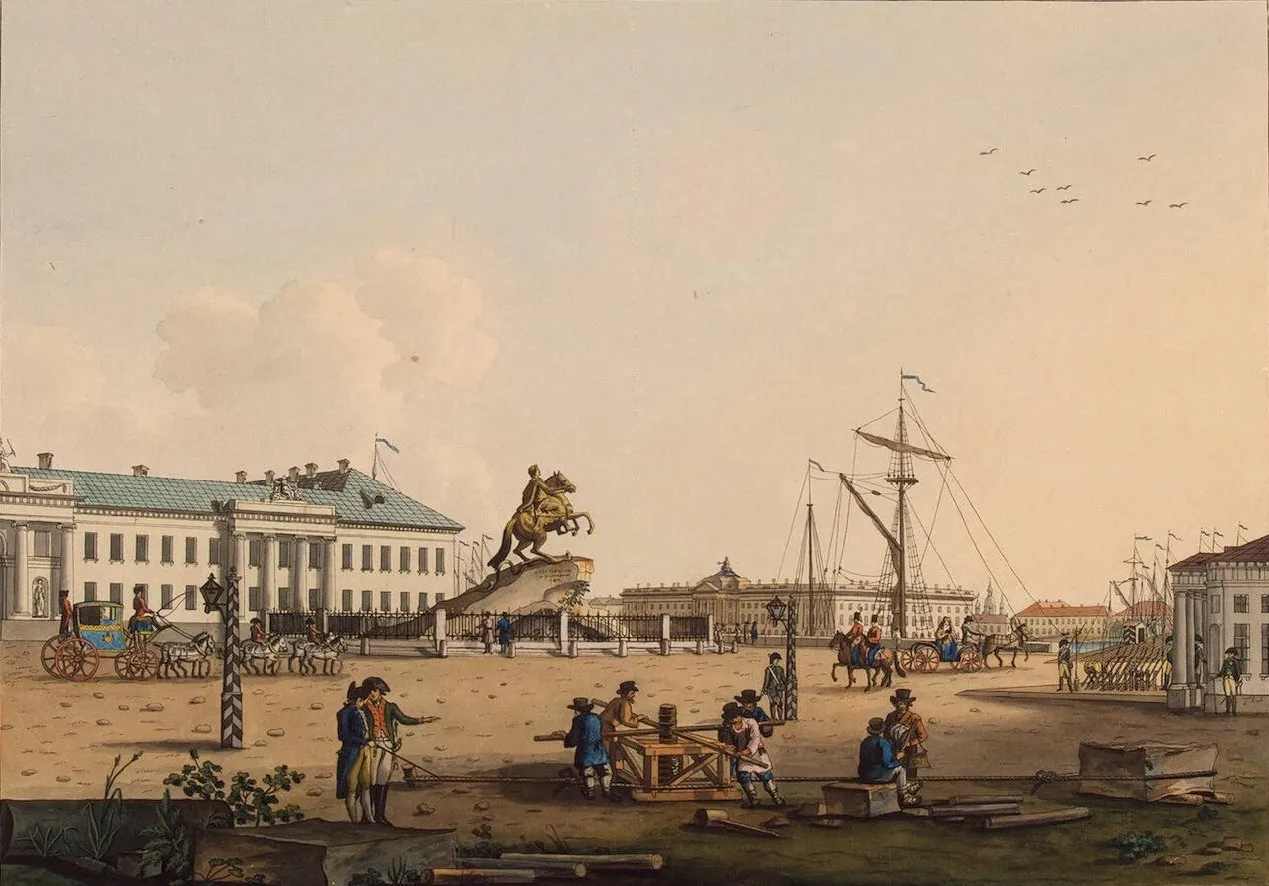 The Bronze Horseman (B. Paterssen, Senate Square, 1799): the most sacral monument of Russian statehood was sculpted by the Frenchman Falconet. The West has been within from the very foundation.